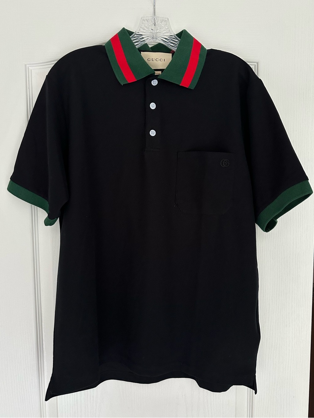 GUCCI Cotton Piquet Black Polo